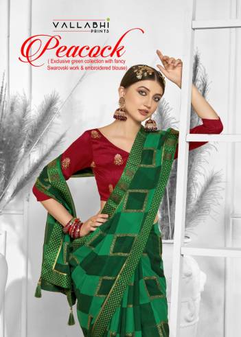 Peacock By Vallabhi Print Fancy Georgette Saree Collection